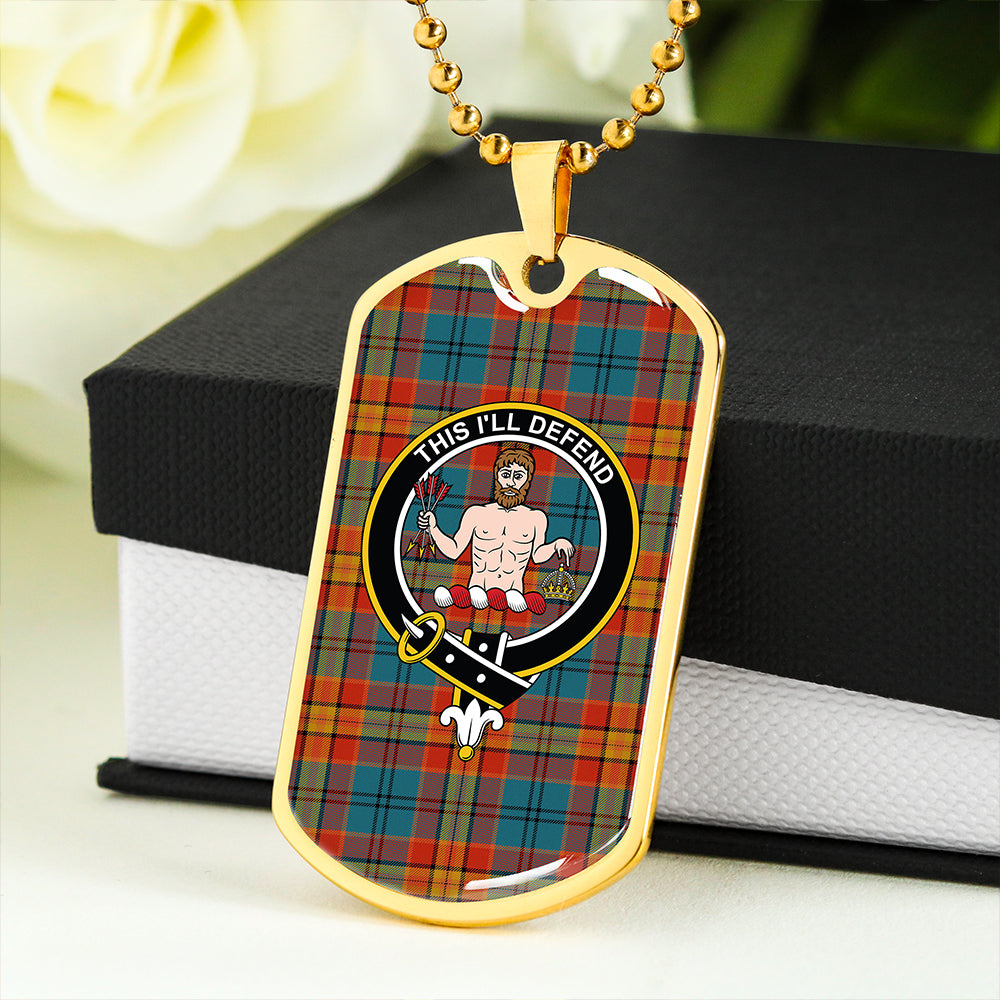 MacGurk Ancient Clan Badge Classic Tartan Dog Tag Necklace