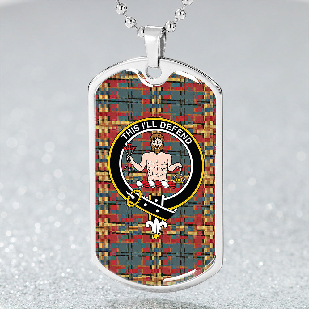 MacGurk Weathered Clan Badge Classic Tartan Dog Tag Necklace
