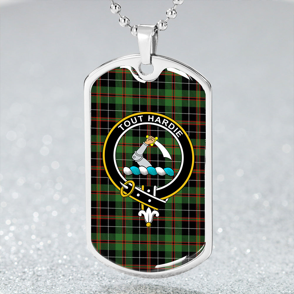 MacHardy Black Ancient Clan Badge Classic Tartan Dog Tag Necklace