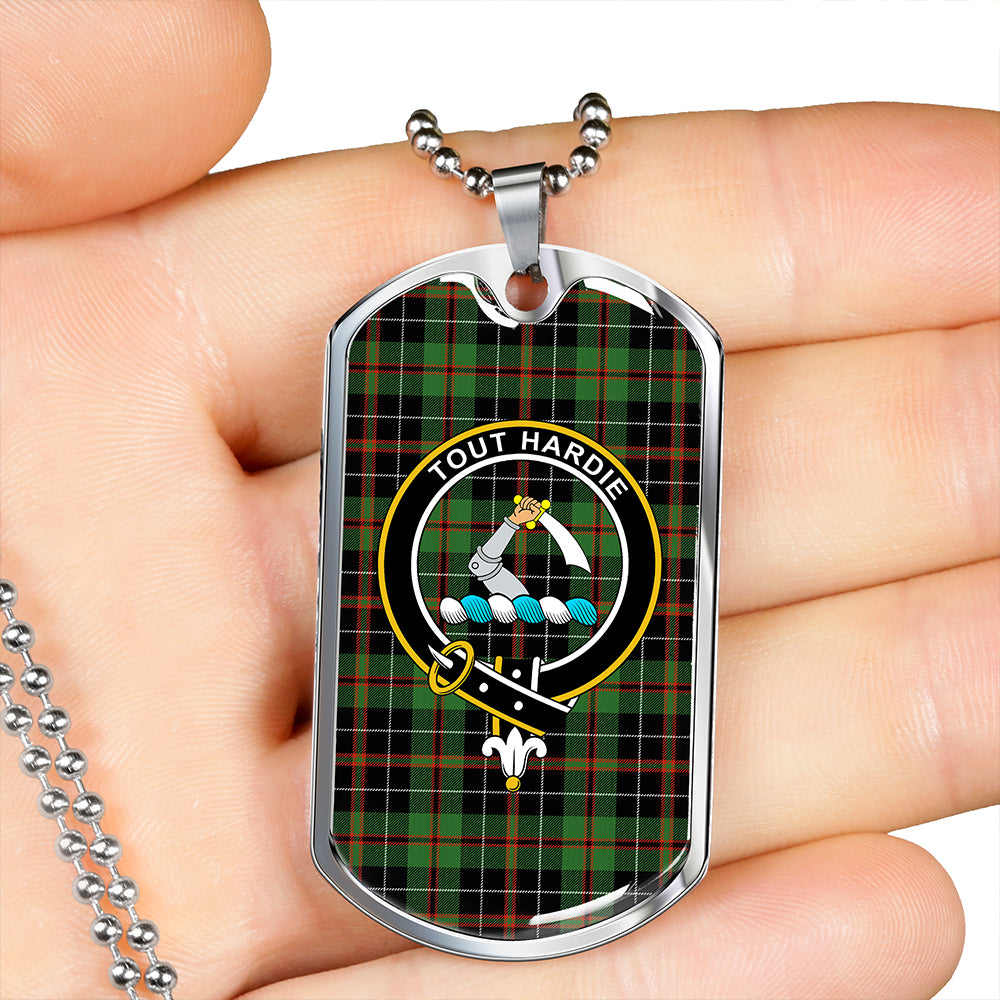 MacHardy Black Ancient Clan Badge Classic Tartan Dog Tag Necklace