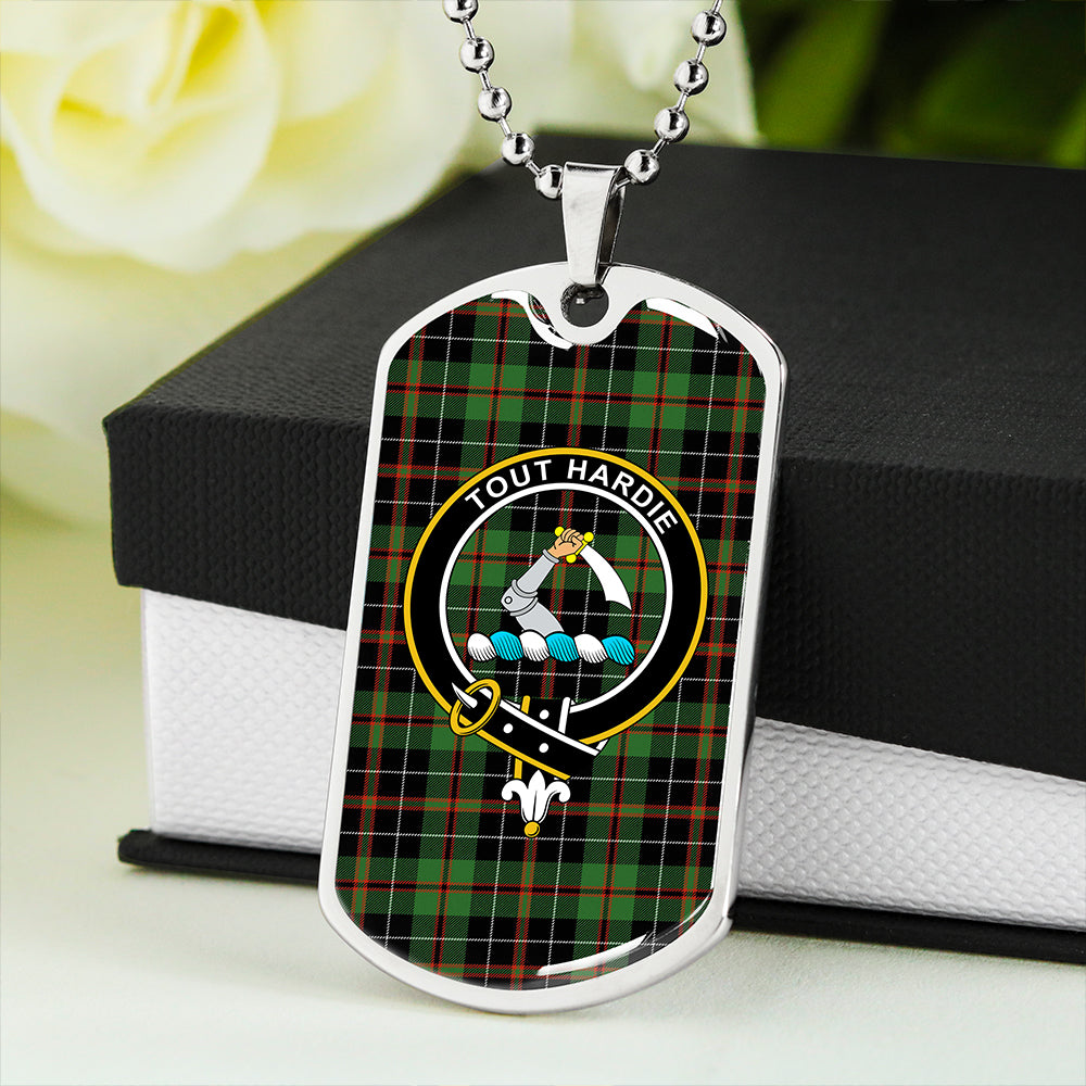 MacHardy Black Ancient Clan Badge Classic Tartan Dog Tag Necklace