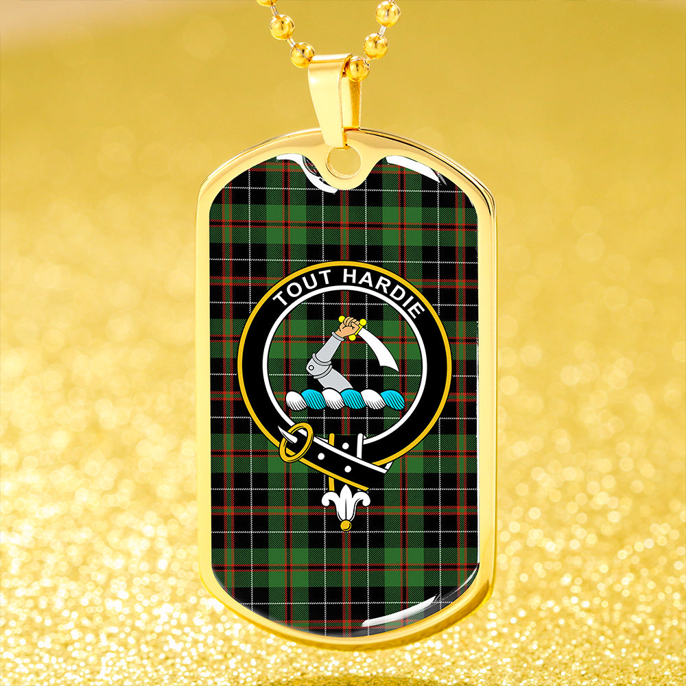 MacHardy Black Ancient Clan Badge Classic Tartan Dog Tag Necklace