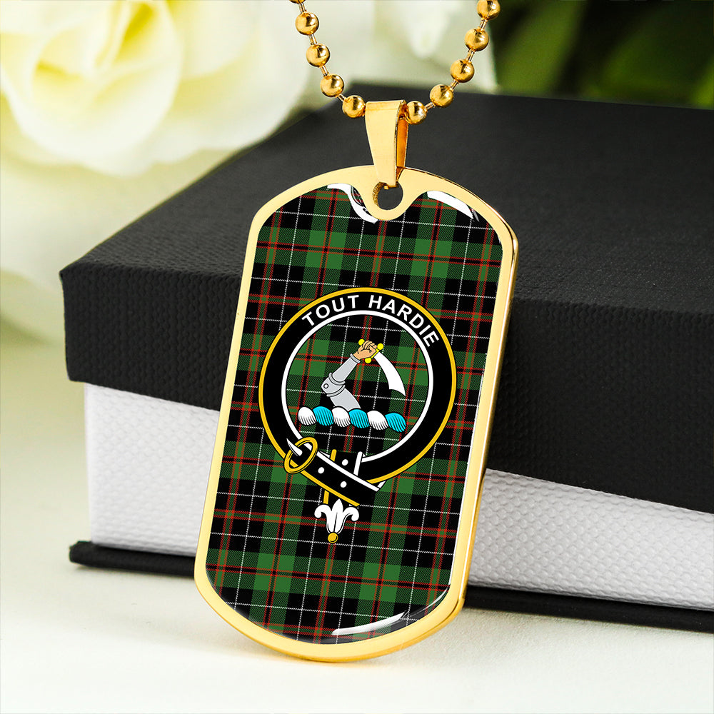 MacHardy Black Ancient Clan Badge Classic Tartan Dog Tag Necklace