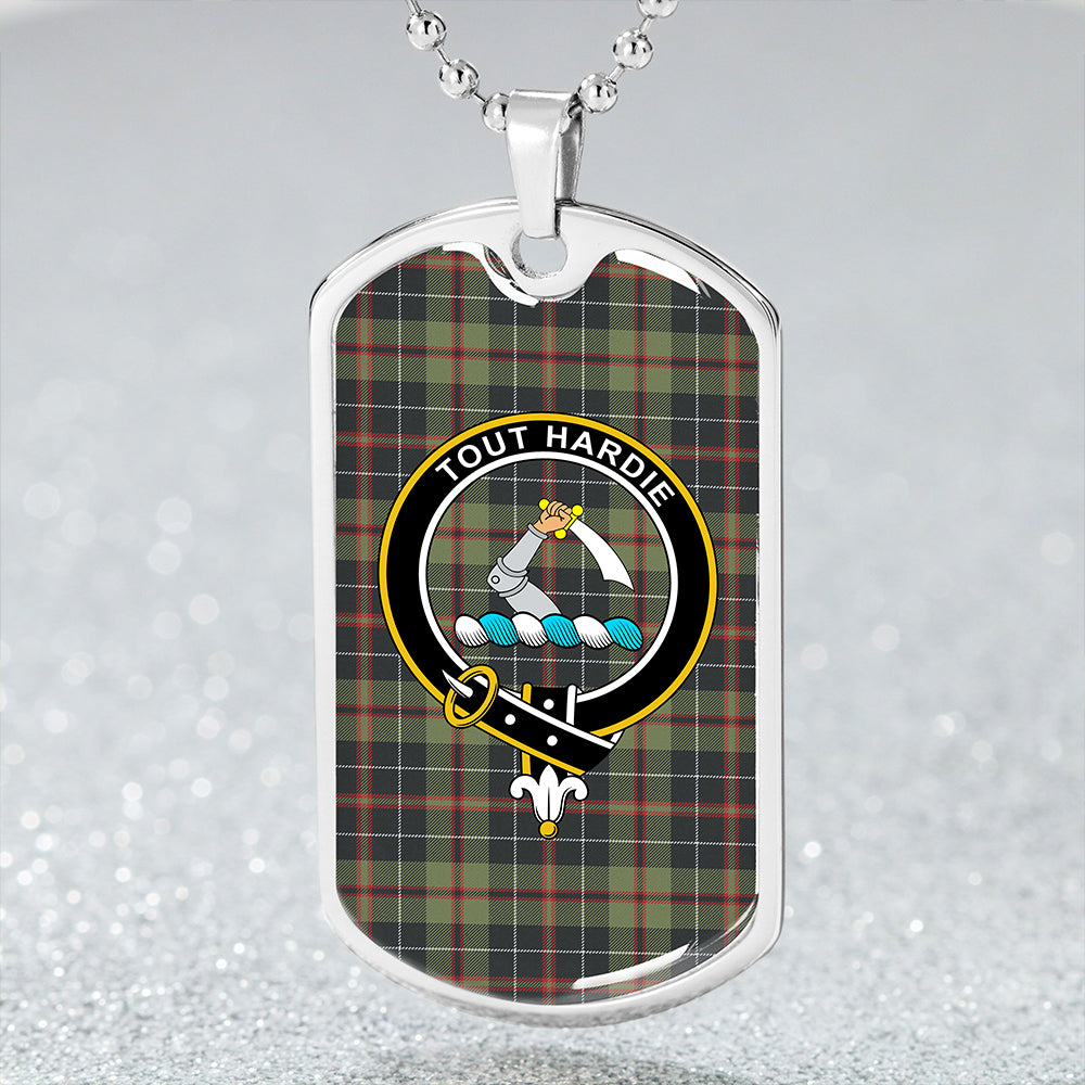 MacHardy Black Weathered Clan Badge Classic Tartan Dog Tag Necklace