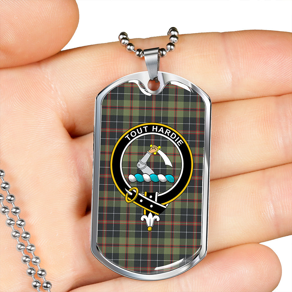 MacHardy Black Weathered Clan Badge Classic Tartan Dog Tag Necklace