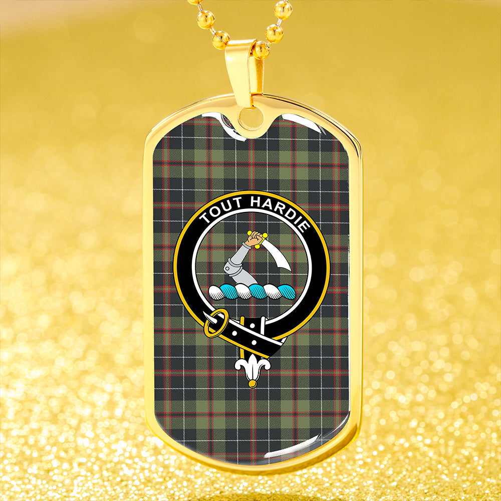 MacHardy Black Weathered Clan Badge Classic Tartan Dog Tag Necklace