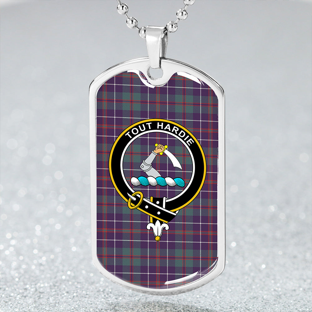 MacHardy Weathered Clan Badge Classic Tartan Dog Tag Necklace
