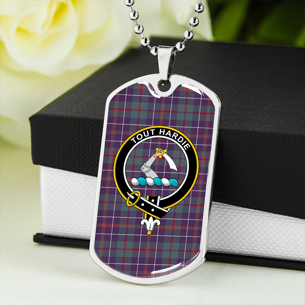 MacHardy Weathered Clan Badge Classic Tartan Dog Tag Necklace