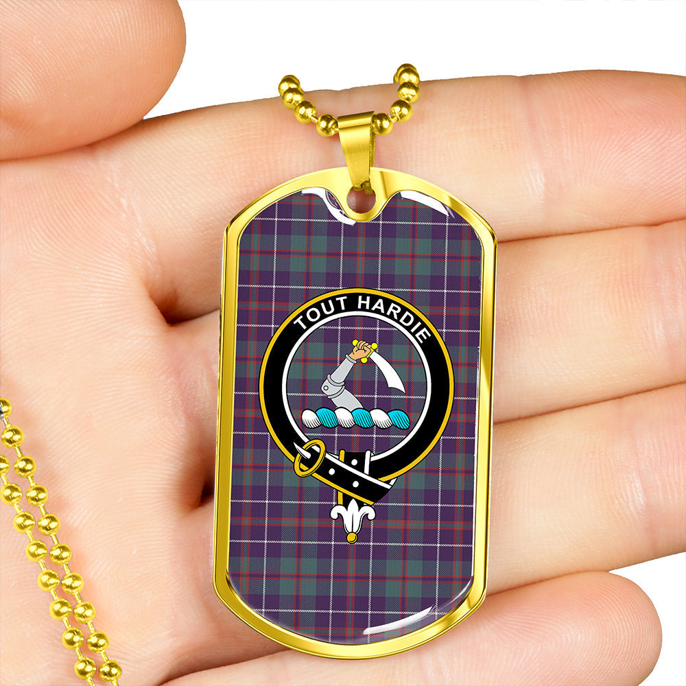 MacHardy Weathered Clan Badge Classic Tartan Dog Tag Necklace
