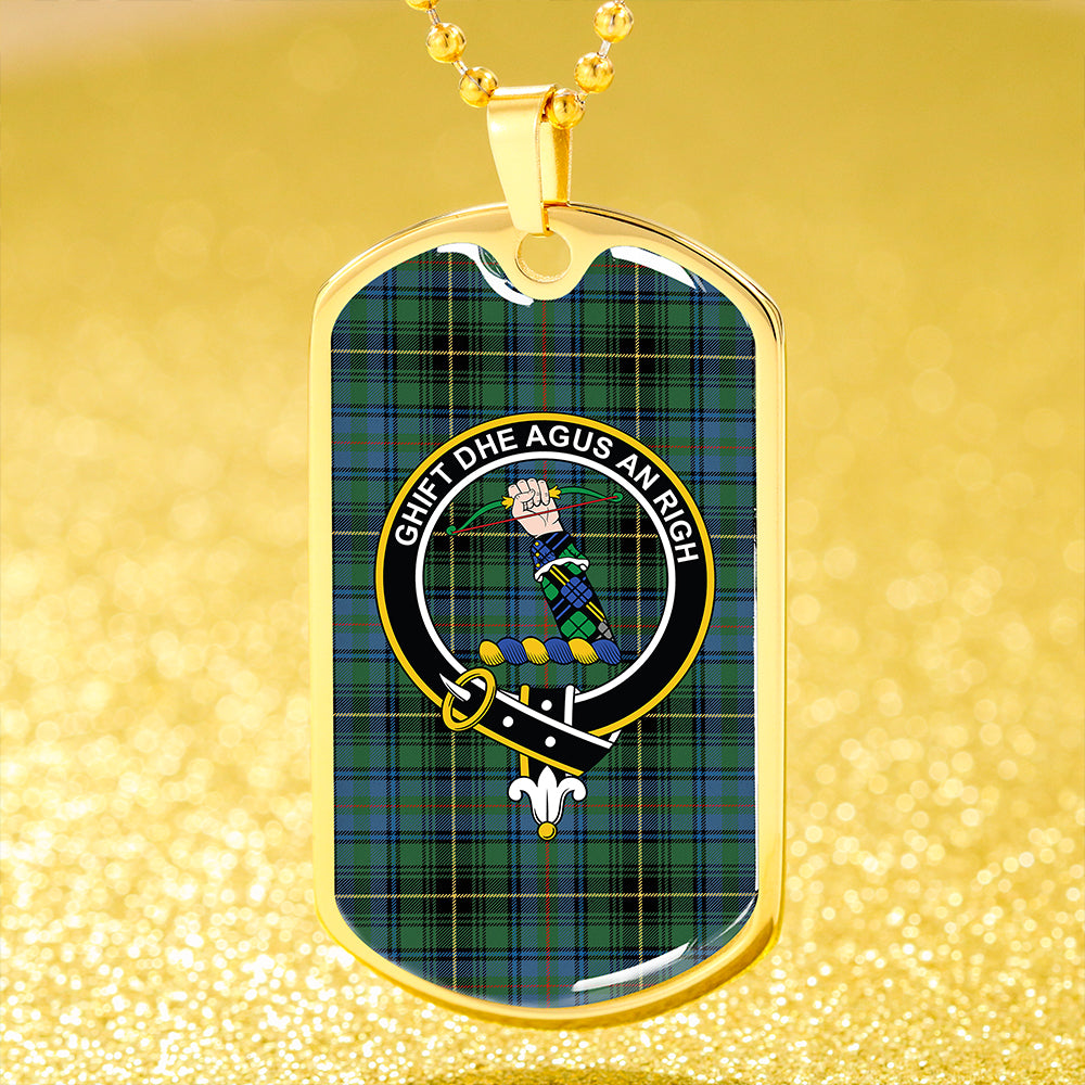 MacInnes Ancient Clan Badge Classic Tartan Dog Tag Necklace