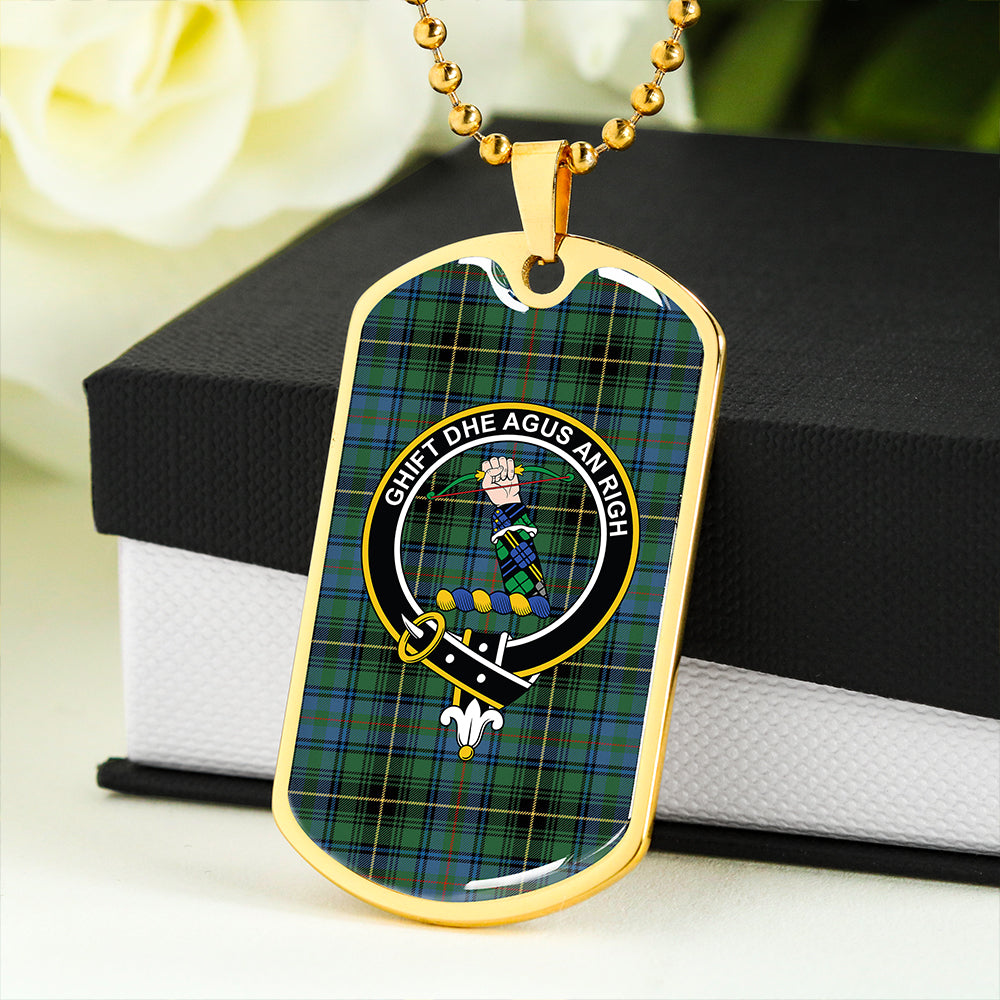 MacInnes Ancient Clan Badge Classic Tartan Dog Tag Necklace