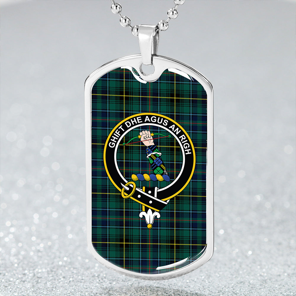 MacInnes Modern Clan Badge Classic Tartan Dog Tag Necklace