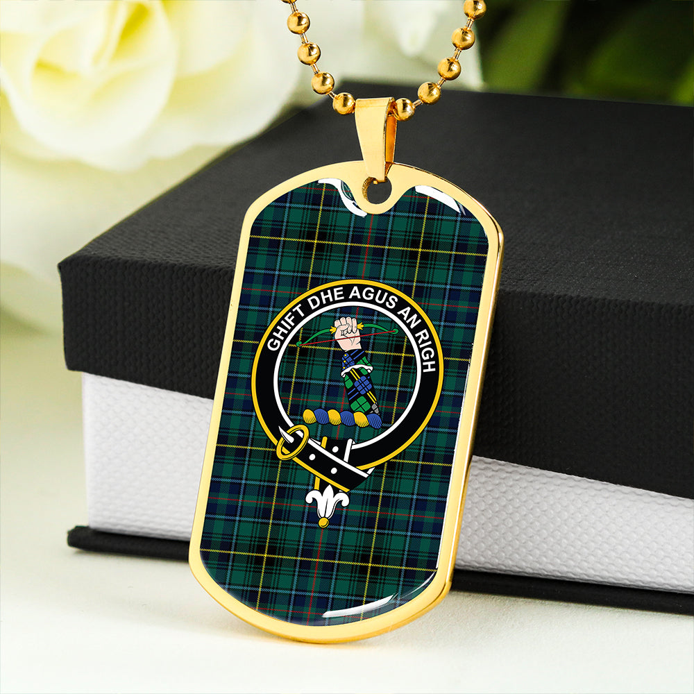 MacInnes Modern Clan Badge Classic Tartan Dog Tag Necklace
