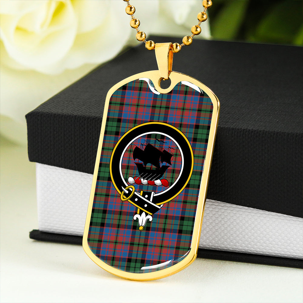 MacInroy Ancient Clan Badge Classic Tartan Dog Tag Necklace