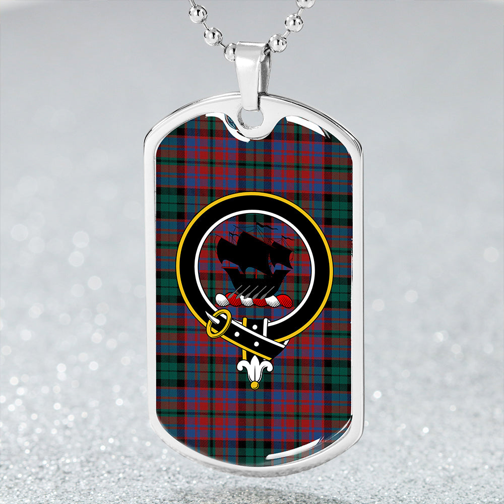 MacInroy Modern Clan Badge Classic Tartan Dog Tag Necklace