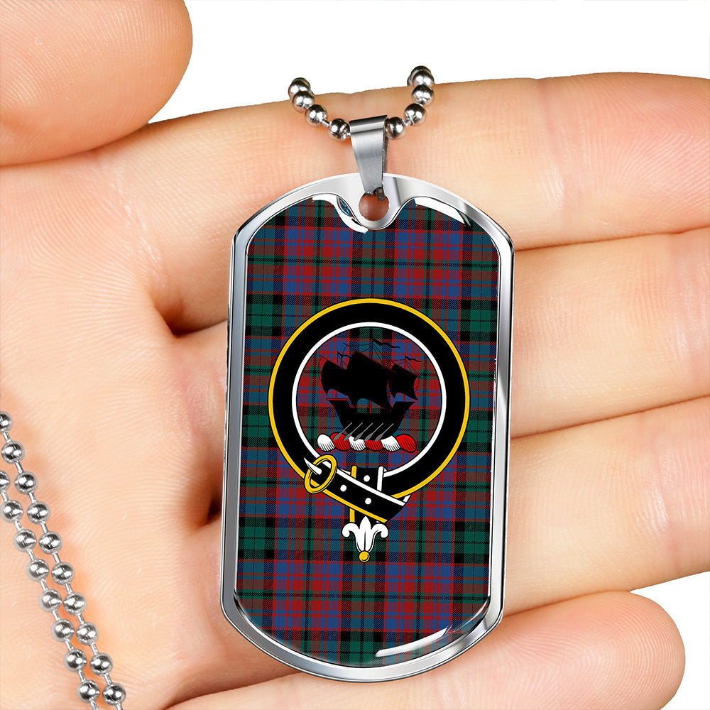 MacInroy Modern Clan Badge Classic Tartan Dog Tag Necklace