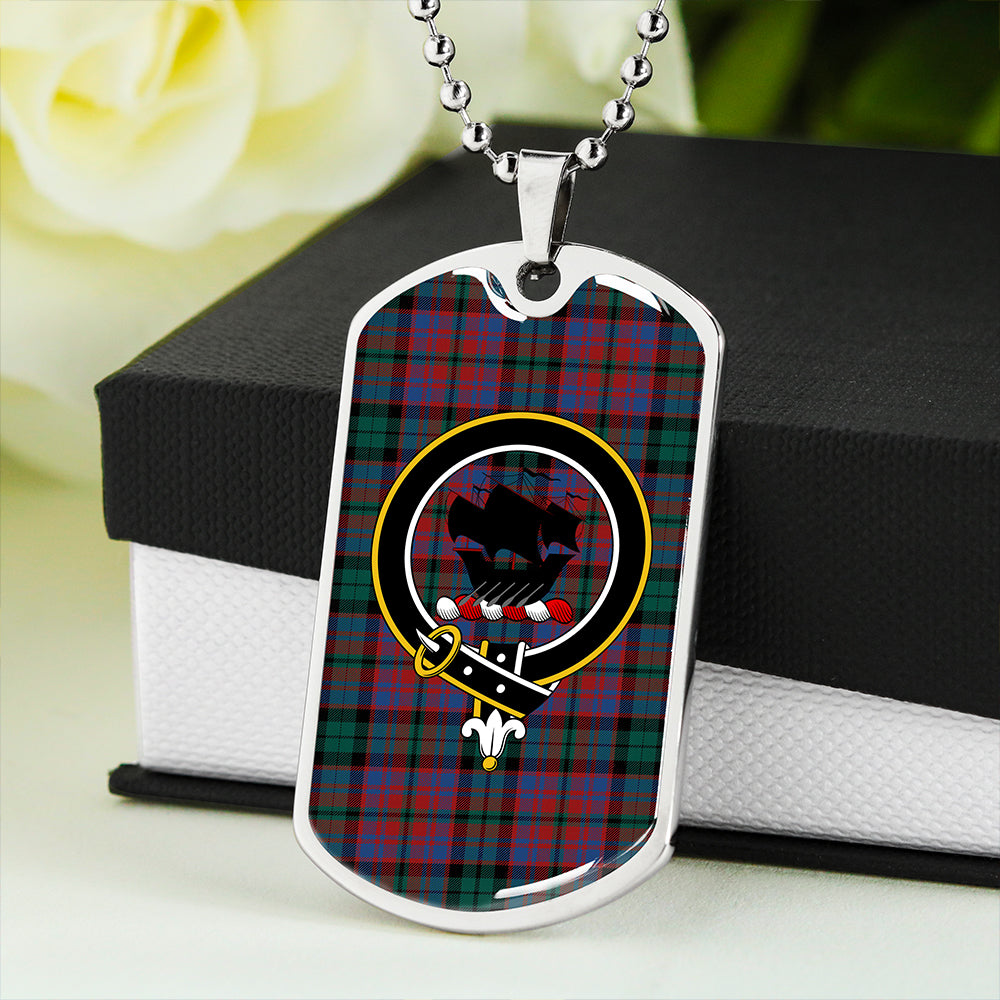 MacInroy Modern Clan Badge Classic Tartan Dog Tag Necklace