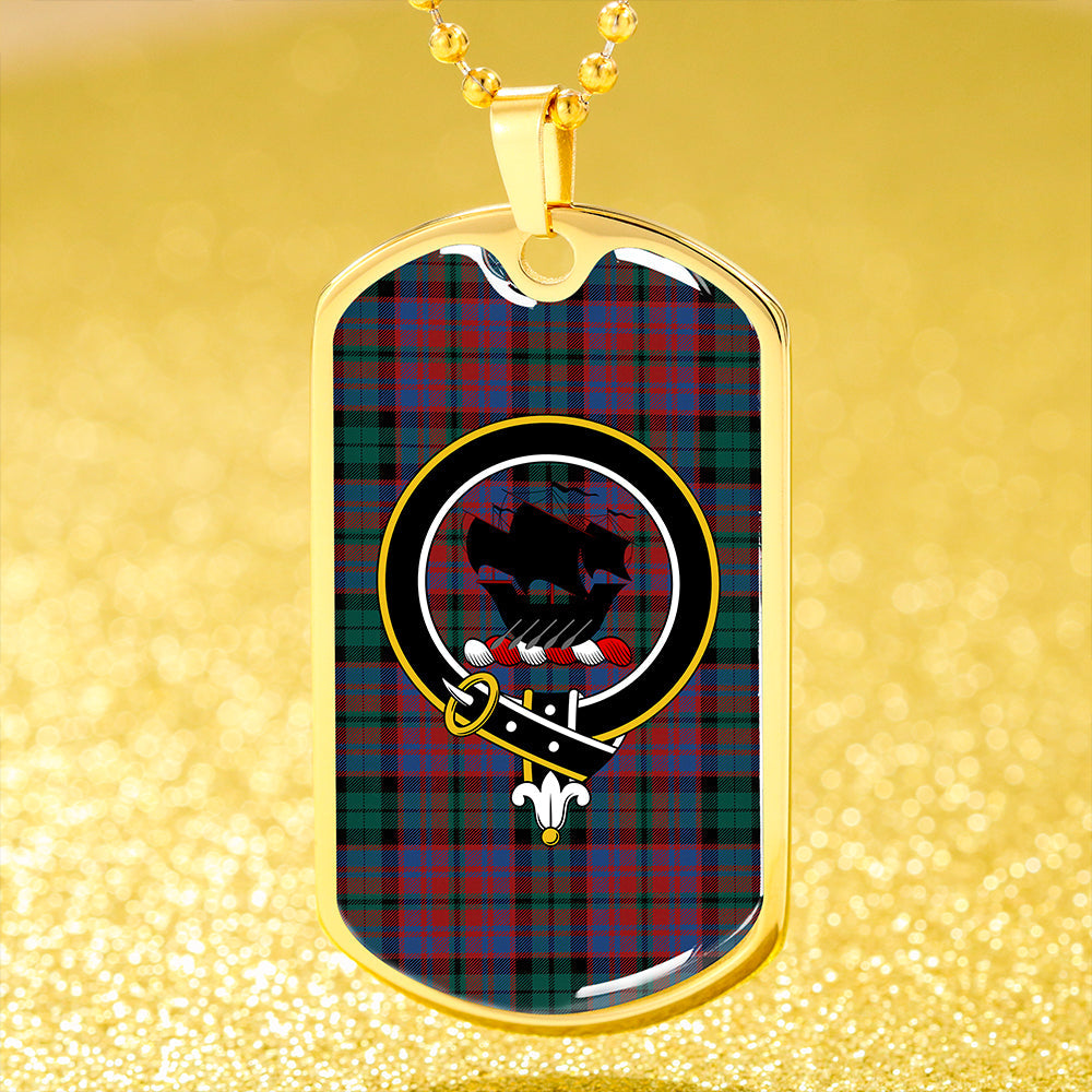MacInroy Modern Clan Badge Classic Tartan Dog Tag Necklace