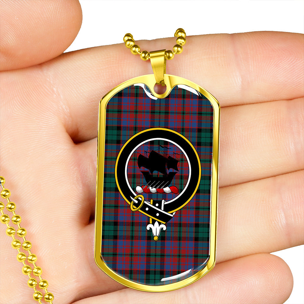 MacInroy Modern Clan Badge Classic Tartan Dog Tag Necklace