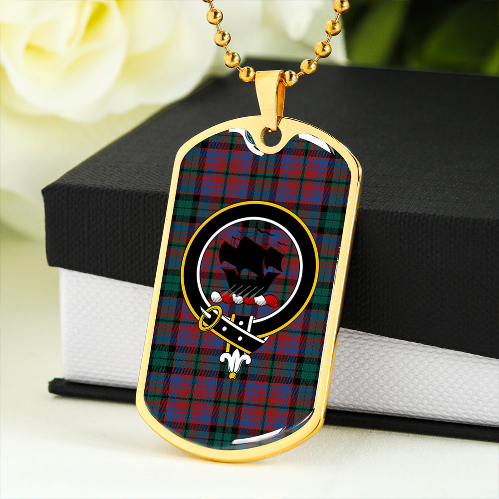 MacInroy Modern Clan Badge Classic Tartan Dog Tag Necklace