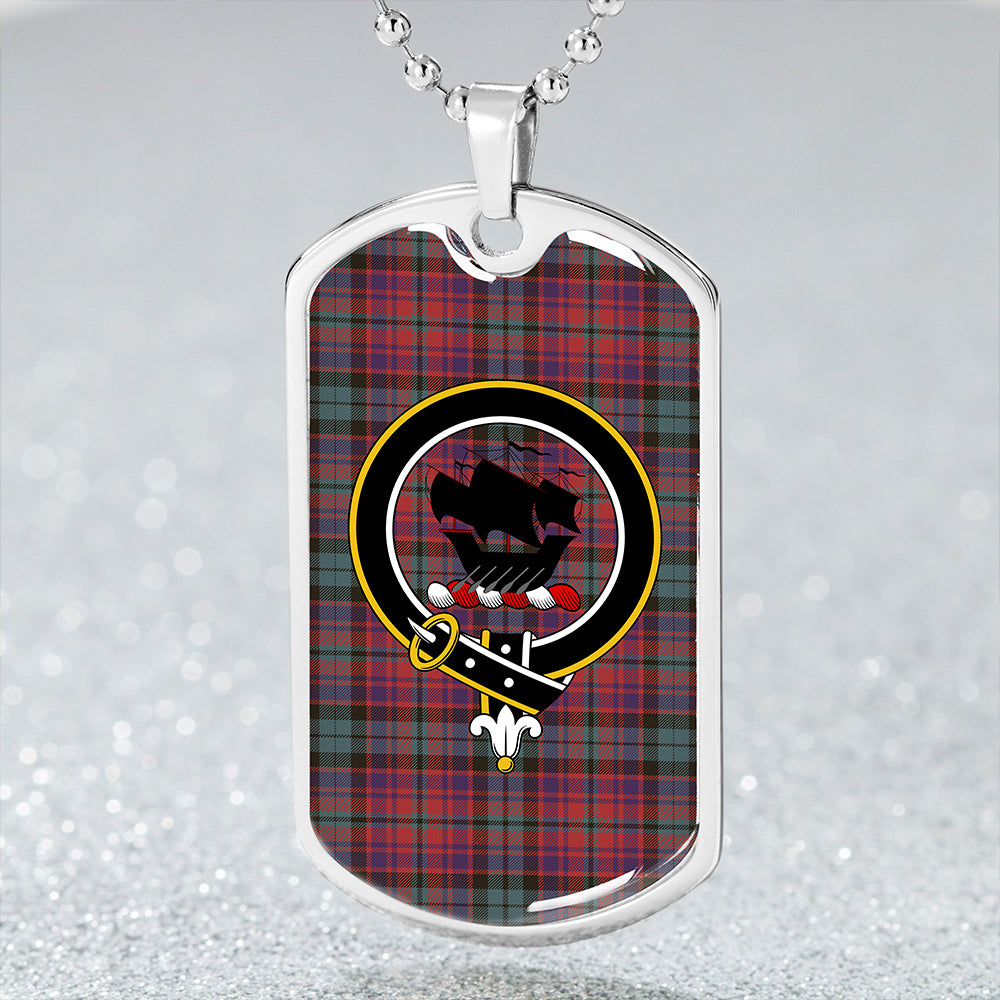 MacInroy Weathered Clan Badge Classic Tartan Dog Tag Necklace