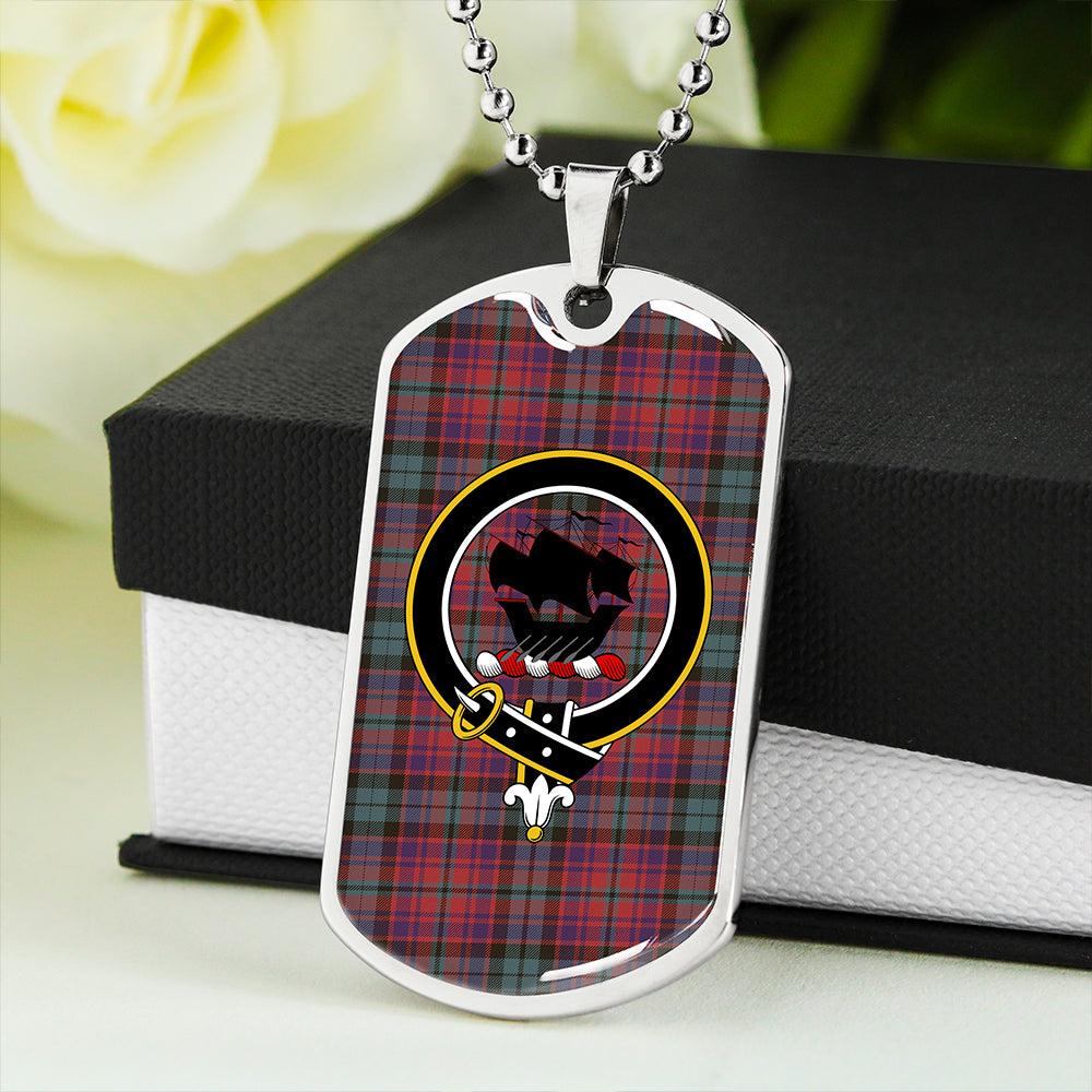 MacInroy Weathered Clan Badge Classic Tartan Dog Tag Necklace