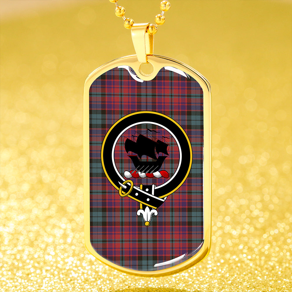 MacInroy Weathered Clan Badge Classic Tartan Dog Tag Necklace