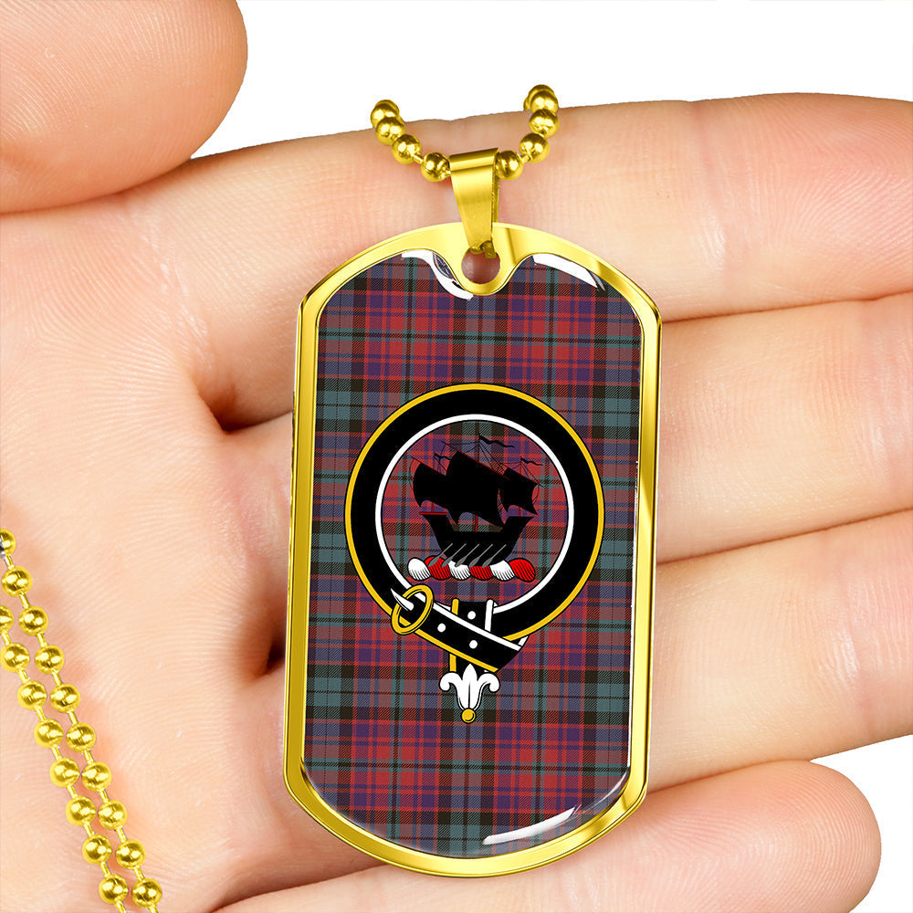 MacInroy Weathered Clan Badge Classic Tartan Dog Tag Necklace
