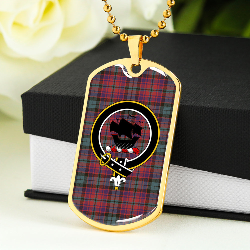 MacInroy Weathered Clan Badge Classic Tartan Dog Tag Necklace