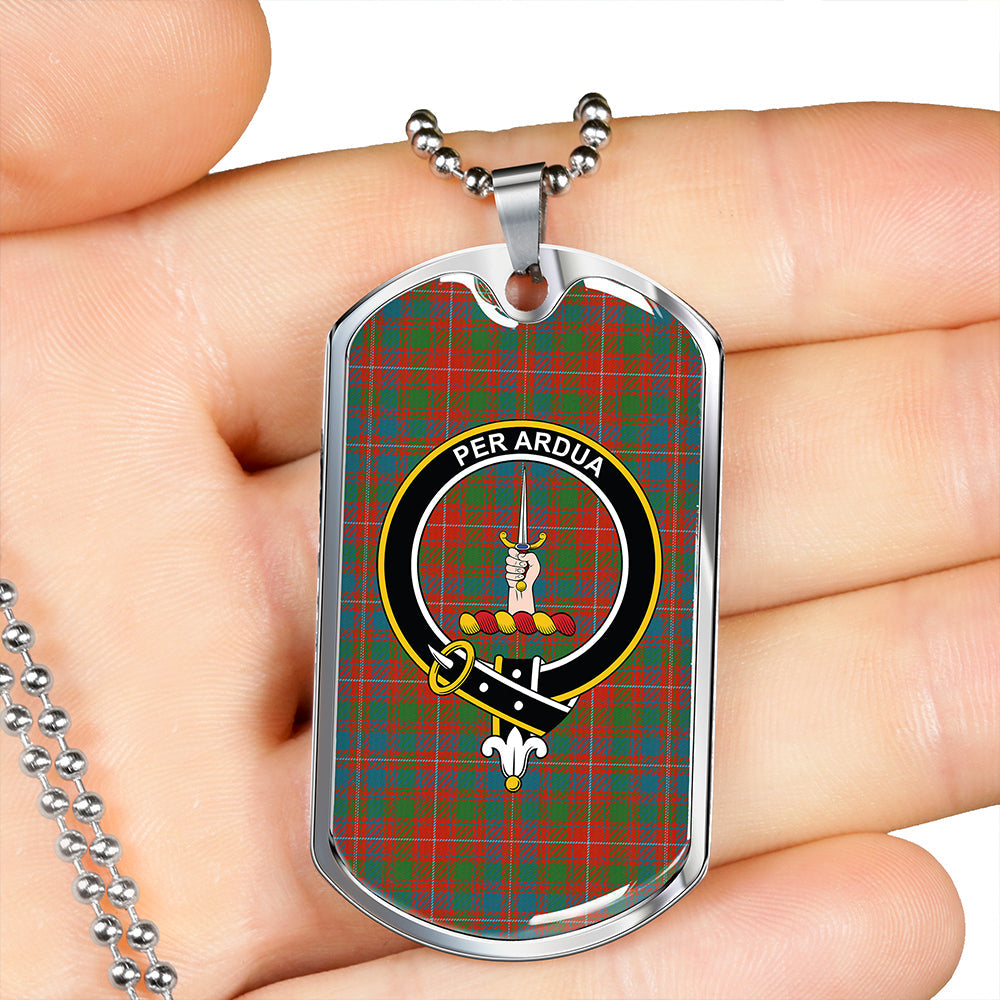 MacIntyre Ancient Clan Badge Classic Tartan Dog Tag Necklace