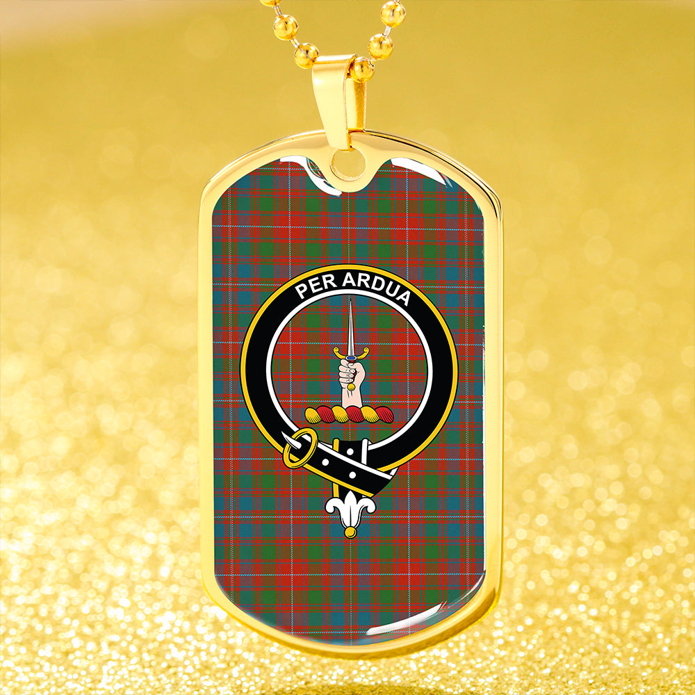 MacIntyre Ancient Clan Badge Classic Tartan Dog Tag Necklace