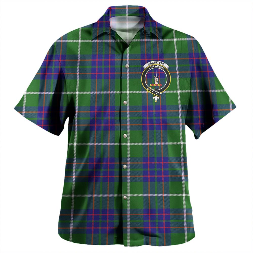 Scottish Tartan MacIntyre Hunting Modern Clan Hawaiian Shirt Crest Style