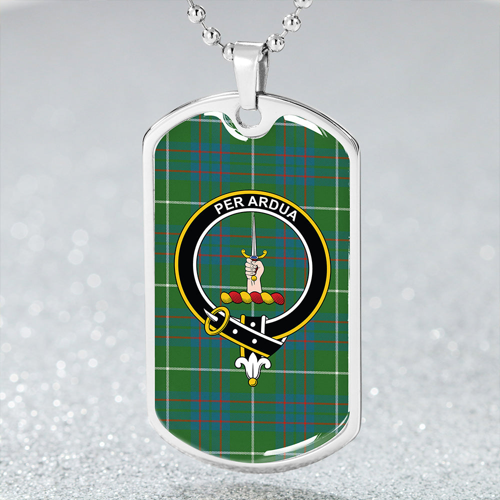 MacIntyre Hunting (Vestiarium Scoticum) Ancient Clan Badge Classic Tartan Dog Tag Necklace