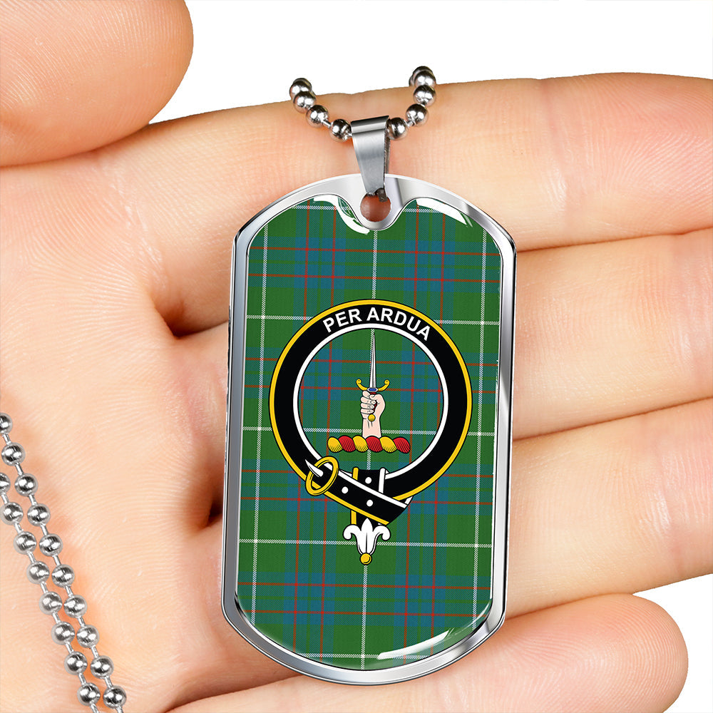 MacIntyre Hunting (Vestiarium Scoticum) Ancient Clan Badge Classic Tartan Dog Tag Necklace