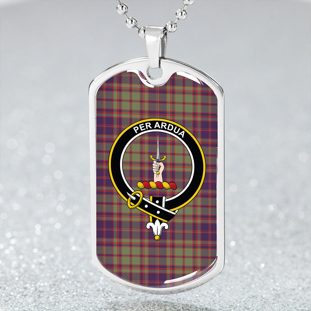 MacIntyre Strathfillan Weathered Clan Badge Classic Tartan Dog Tag Necklace