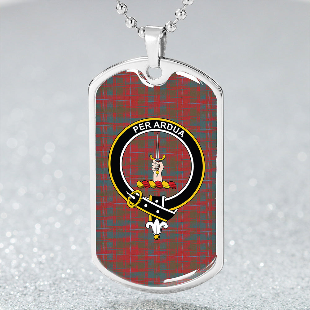 MacIntyre Weathered Clan Badge Classic Tartan Dog Tag Necklace