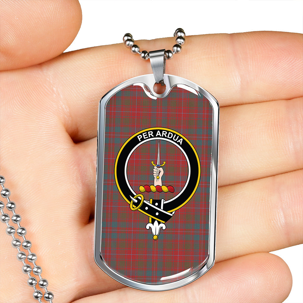 MacIntyre Weathered Clan Badge Classic Tartan Dog Tag Necklace