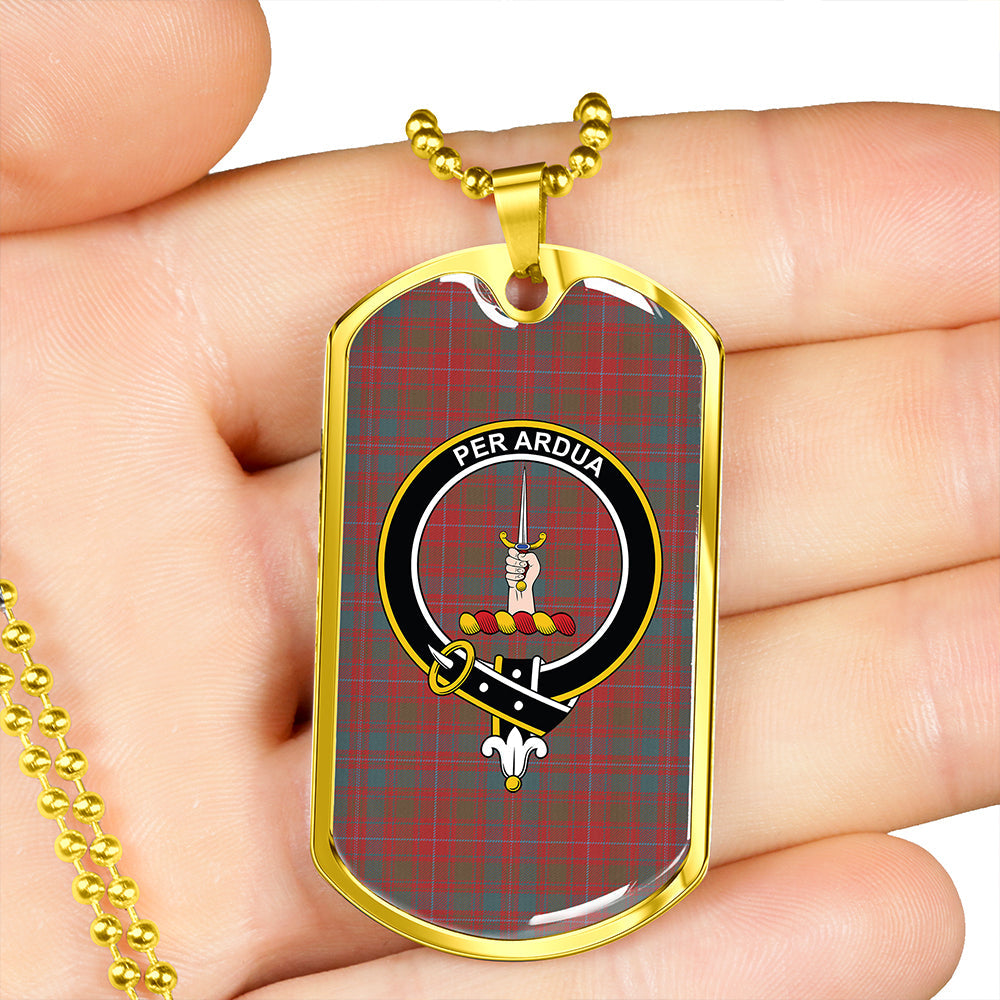 MacIntyre Weathered Clan Badge Classic Tartan Dog Tag Necklace