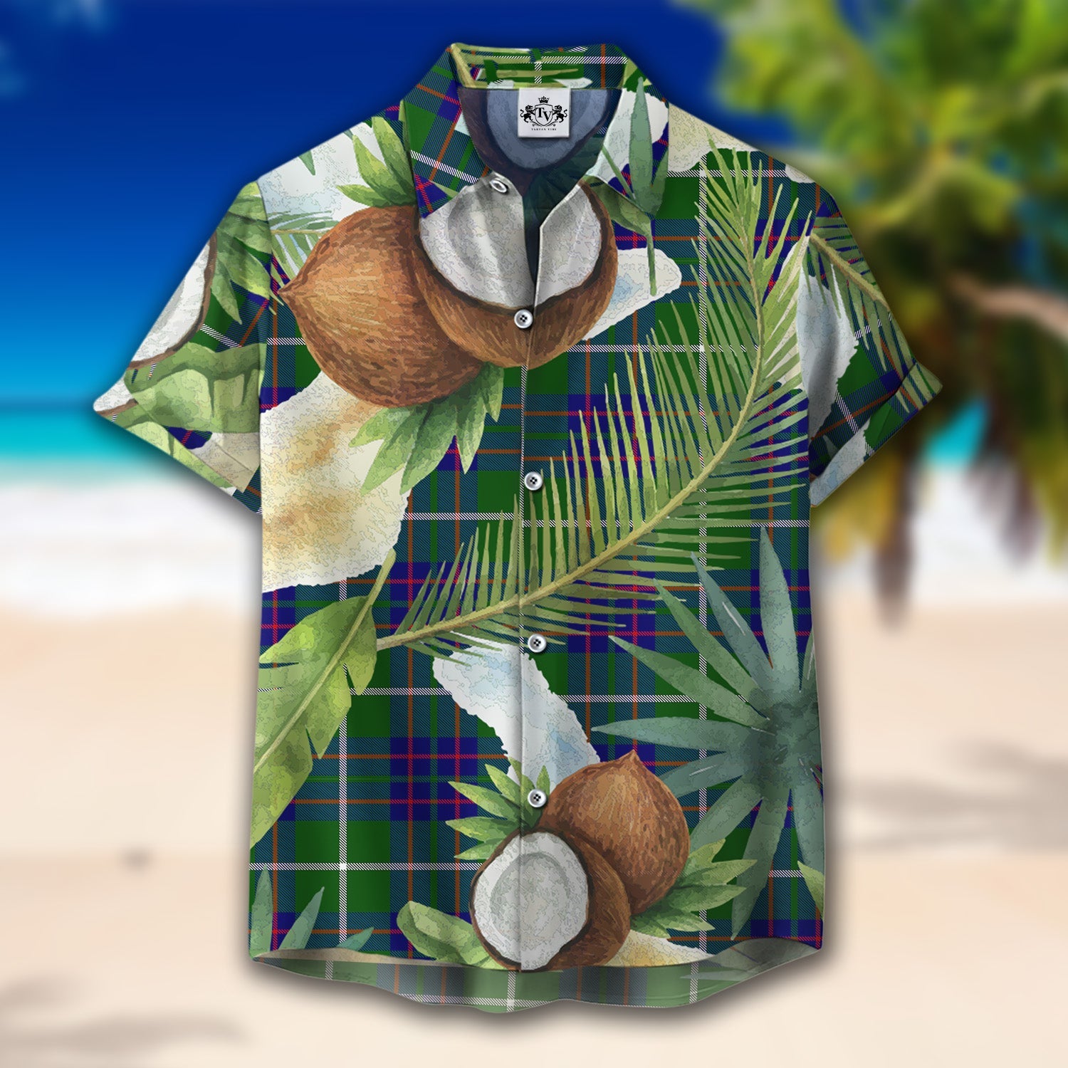 Scottish Tartan MacIntyre Hunting Modern Clan Hawaiian Shirt Hibiscus - Tropical Garden Style