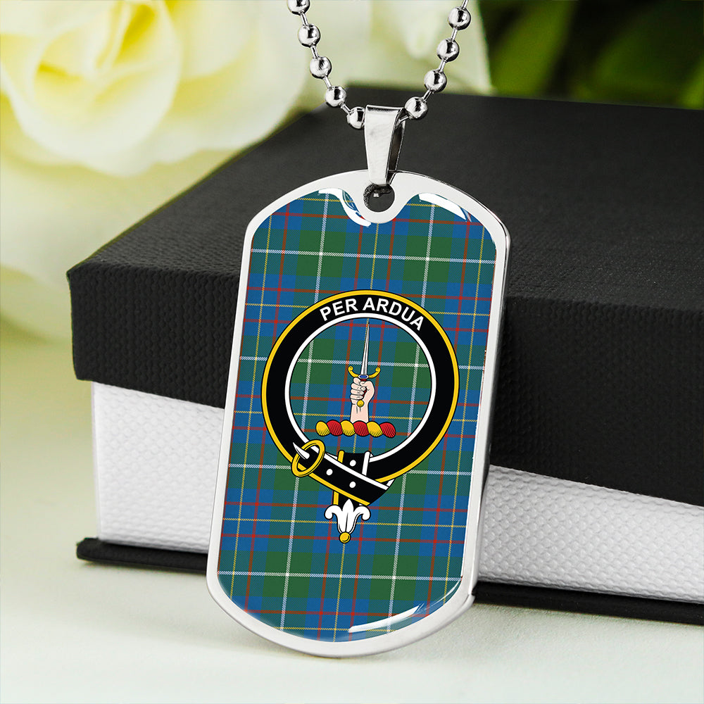 MacIntyre #3 Ancient Clan Badge Classic Tartan Dog Tag Necklace