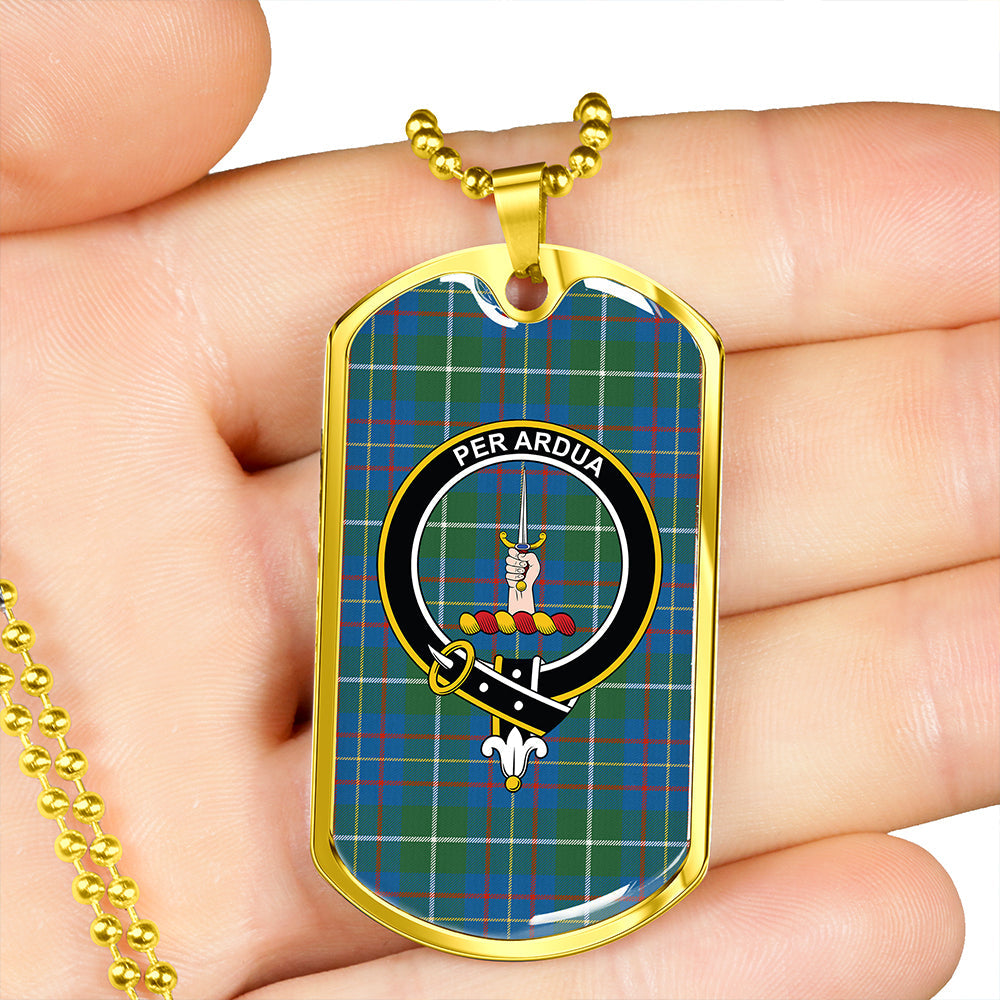MacIntyre #3 Ancient Clan Badge Classic Tartan Dog Tag Necklace