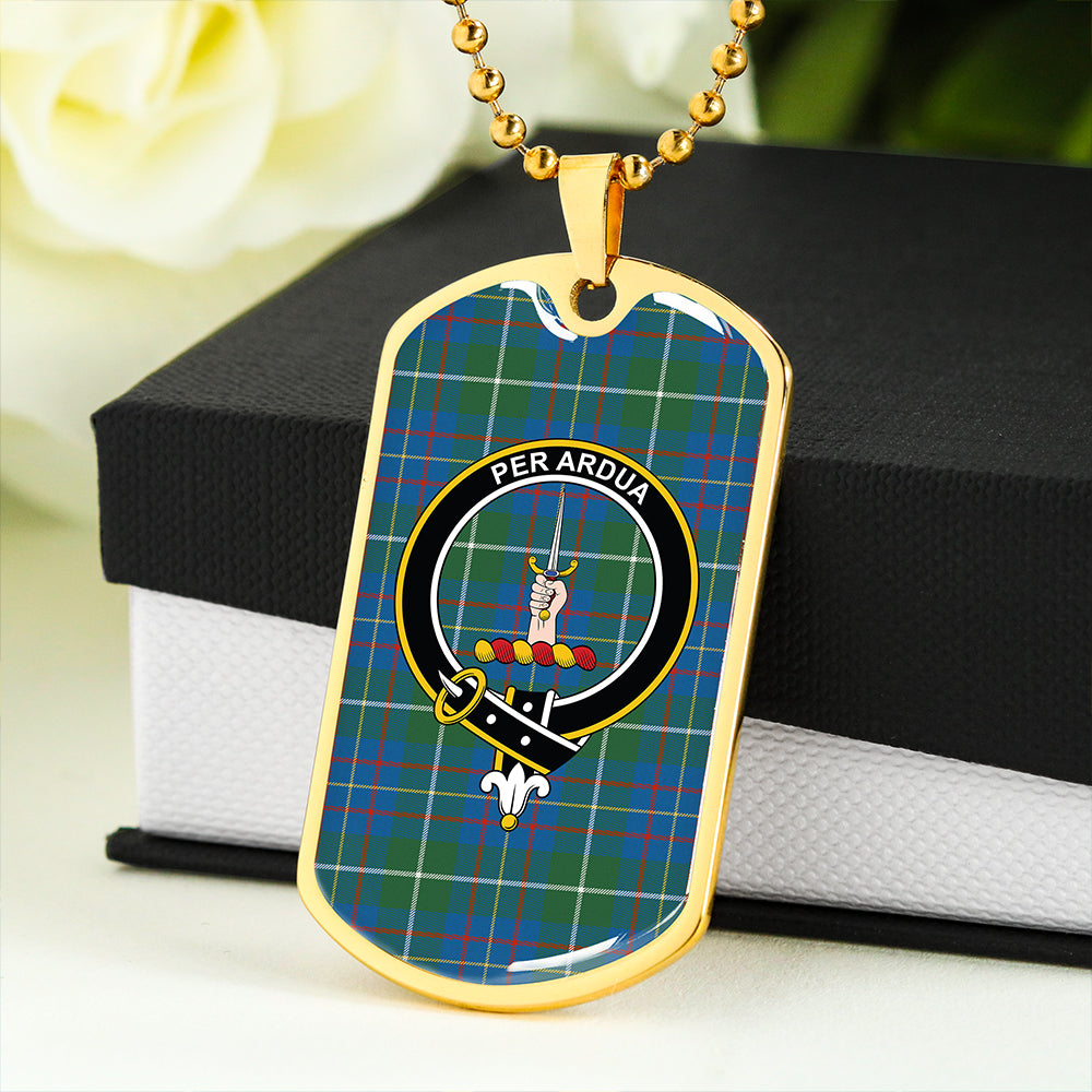 MacIntyre #3 Ancient Clan Badge Classic Tartan Dog Tag Necklace