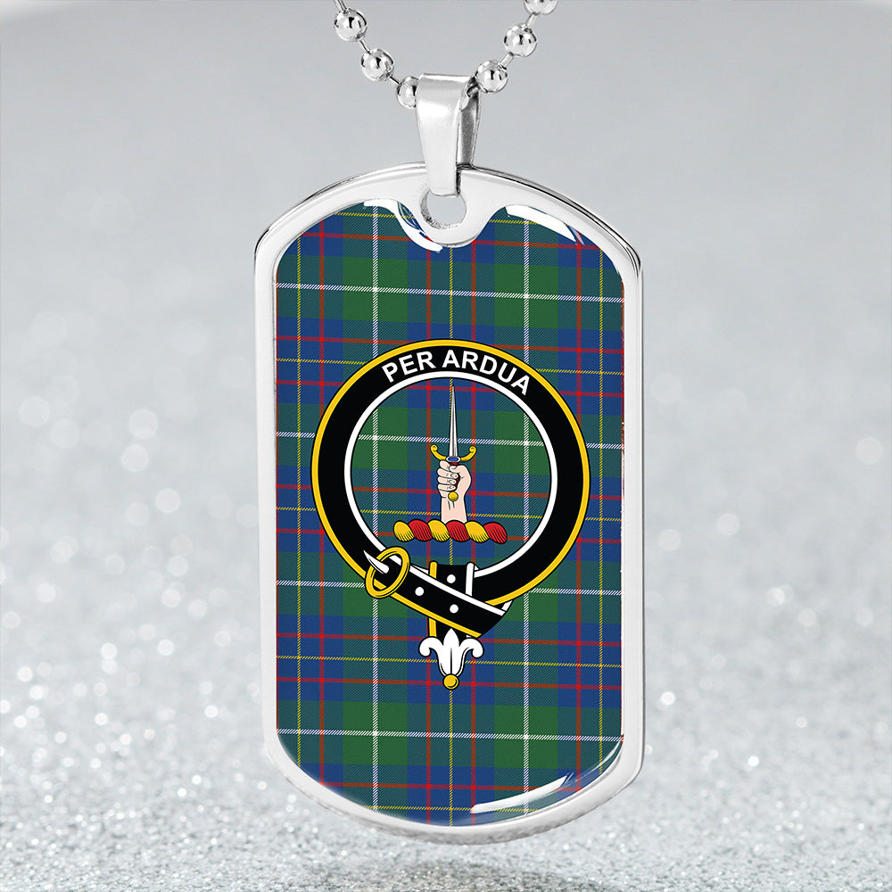 MacIntyre #3 Modern Clan Badge Classic Tartan Dog Tag Necklace
