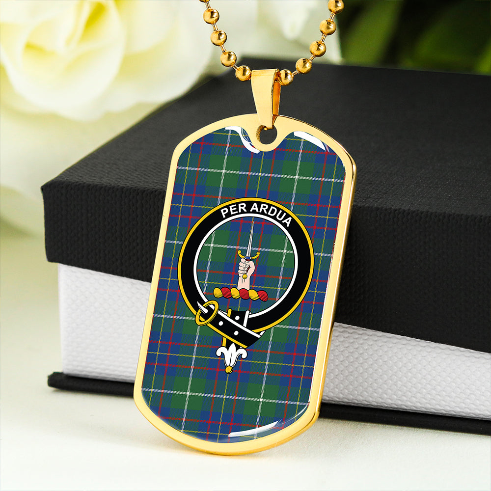 MacIntyre #3 Modern Clan Badge Classic Tartan Dog Tag Necklace