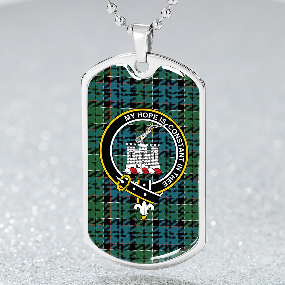 MacIsaac Ancient Clan Badge Classic Tartan Dog Tag Necklace