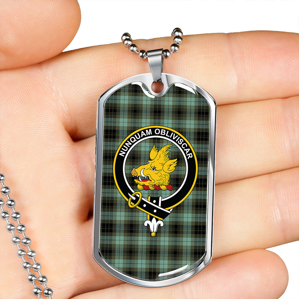 MacIver Ancient Clan Badge Classic Tartan Dog Tag Necklace