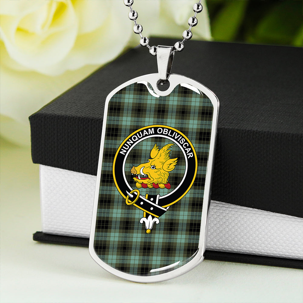 MacIver Ancient Clan Badge Classic Tartan Dog Tag Necklace