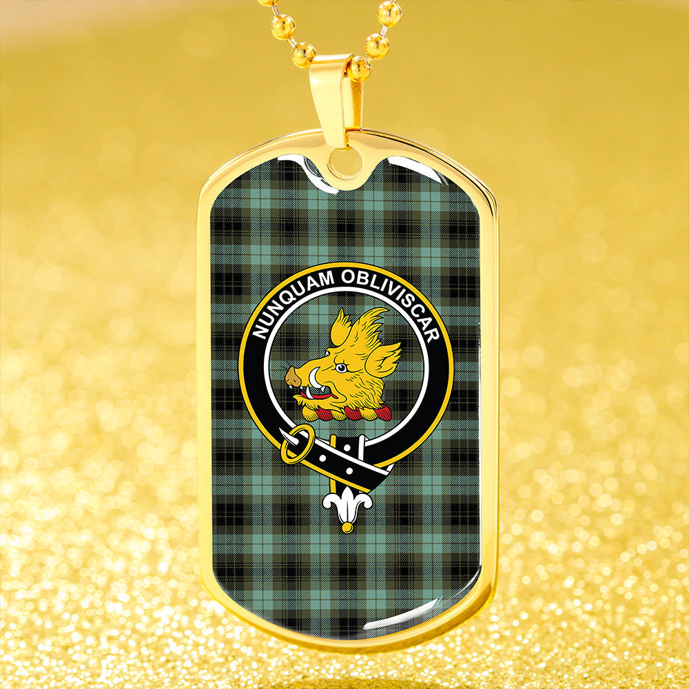 MacIver Ancient Clan Badge Classic Tartan Dog Tag Necklace