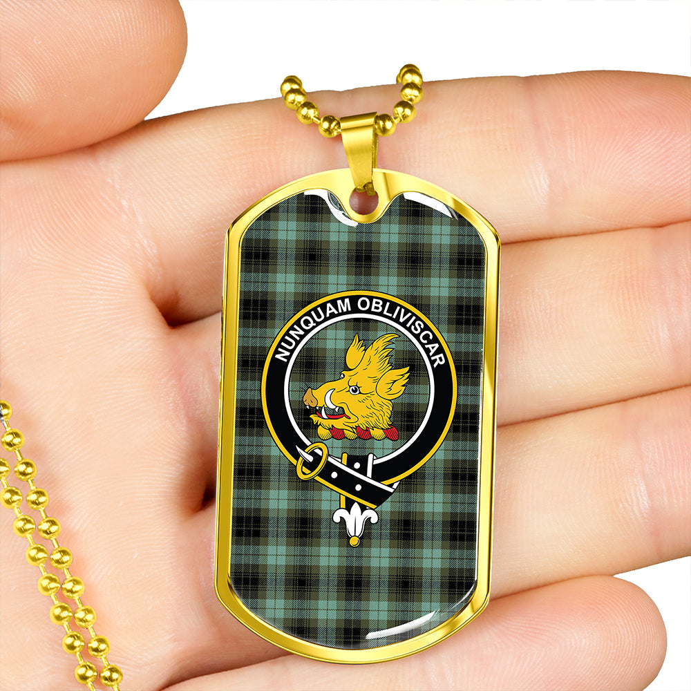 MacIver Ancient Clan Badge Classic Tartan Dog Tag Necklace