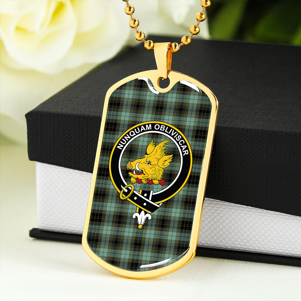 MacIver Ancient Clan Badge Classic Tartan Dog Tag Necklace